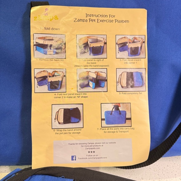 Zampa Portable, foldable Pet Playpen - small to Med pets - EUC - only used once - Picture 16 of 16